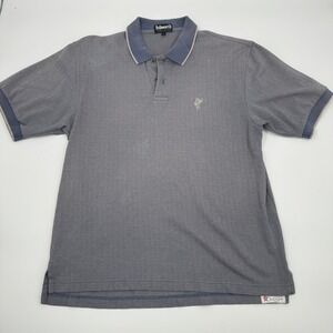 Vintage Ashworth Mens Blue Walking Golfer Logo‎ Polo Shirt Golf USA Cotton M
